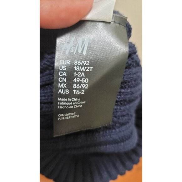 Disney & H&M Toddler Knit Beanies Set With Pom-Pom & Animal Face Design Size 18 - Picture 6 of 9